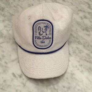 Anthropologie Villa Dolce White Terry Cap NWT